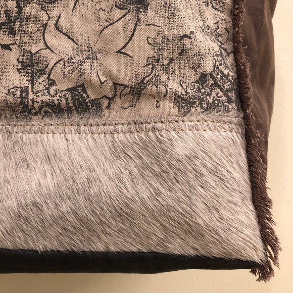 Myra™ Upcycled Canvas and Cowhide Weekender Bag - Picture 5 of 13